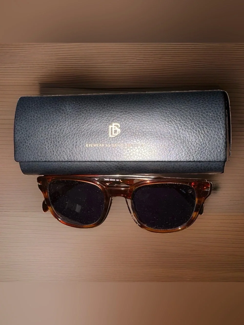 ⚡️NEW David Beckham DB1062/S EX4KU Sunglasses in Brown Horn with Blue Lenses⚡️